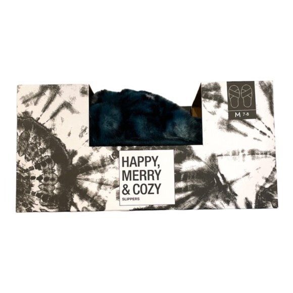 JENNI Women's Crisscross Faux Fur Slide Boxed Slippers Funky Leo NWT - Picture 5 of 5